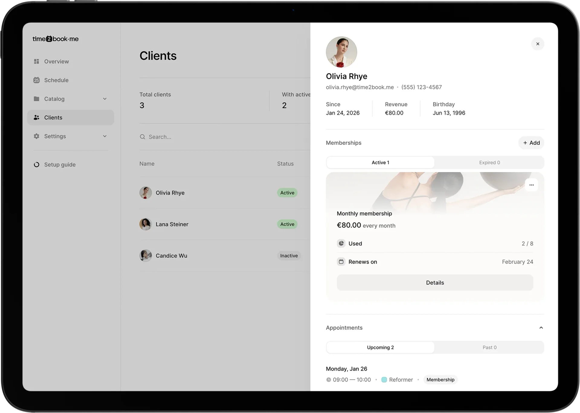 Client management software built for Pole dance studios