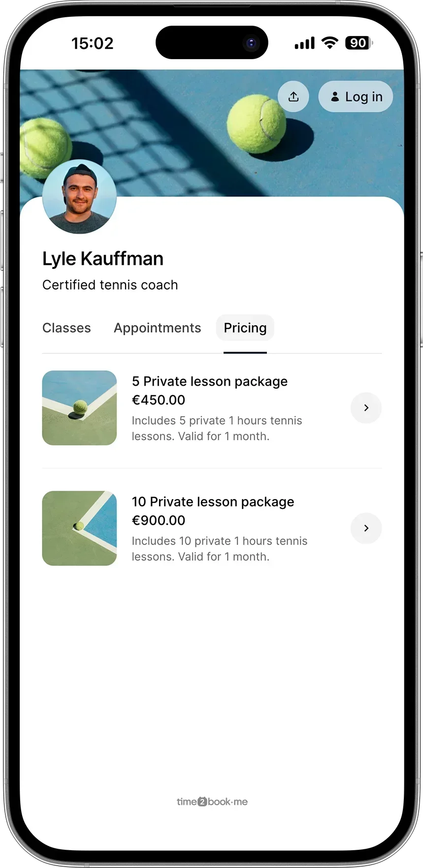 Pricing page for Pilates studio in class scheduling software