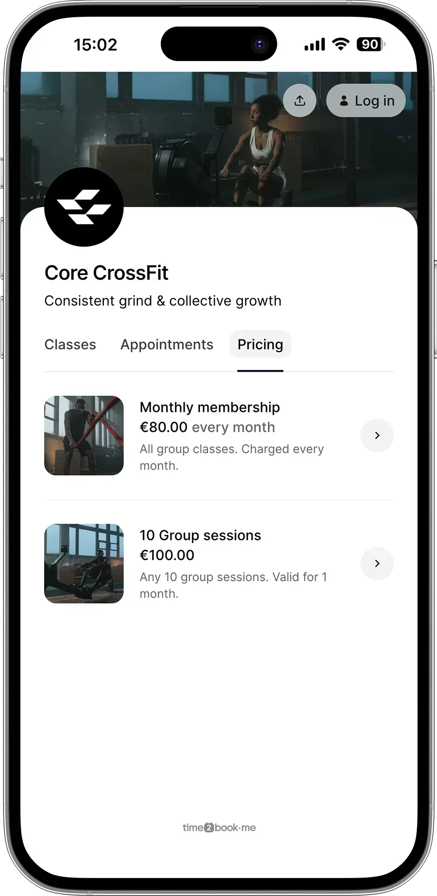 CrossFit gym pricing software example