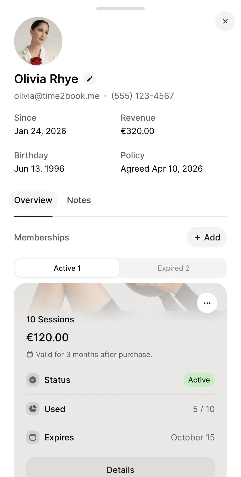 Boxing gym client management