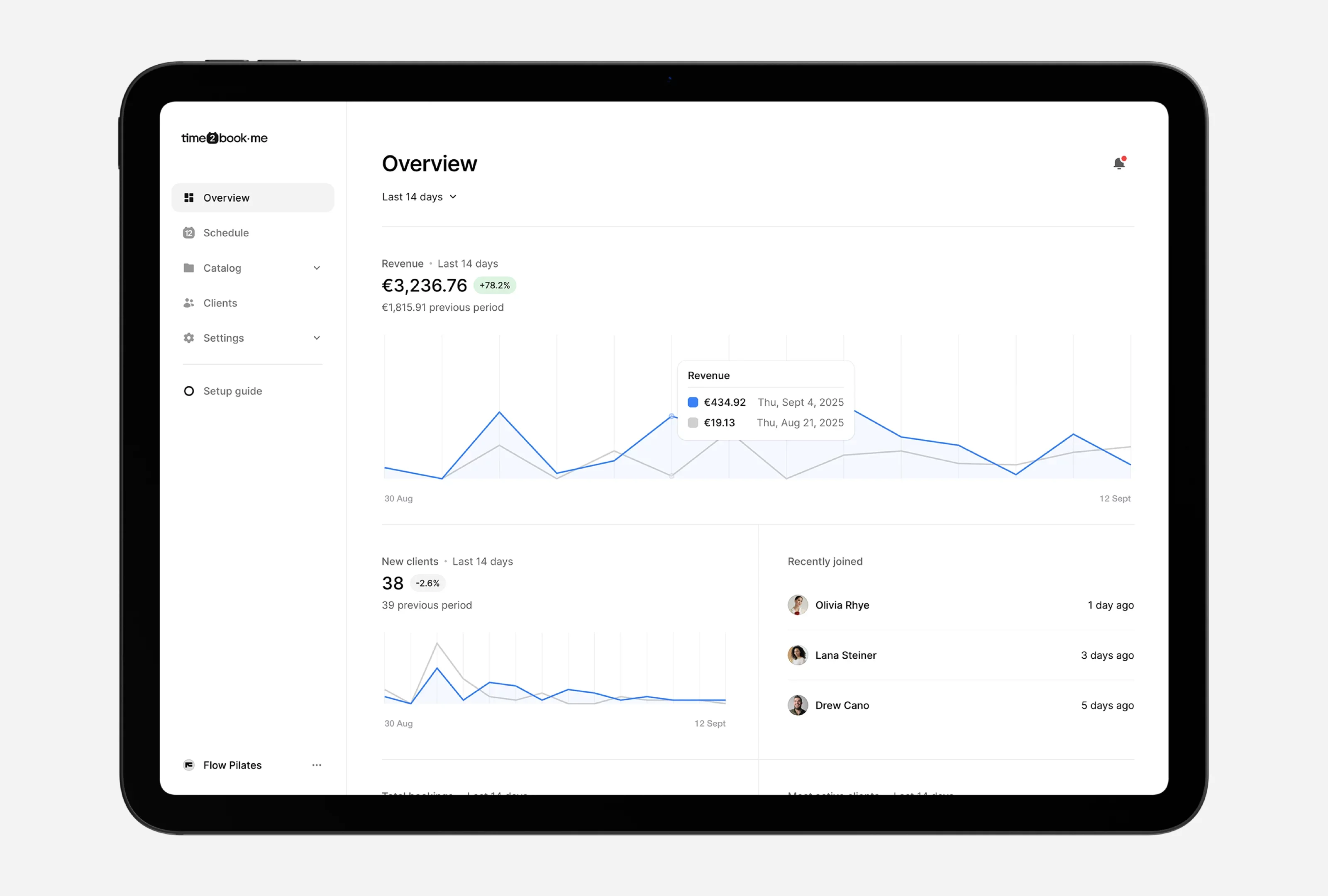 Yoga studio analytics and reports