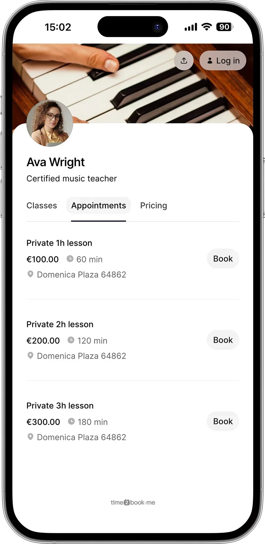 Music teacher Booking software
