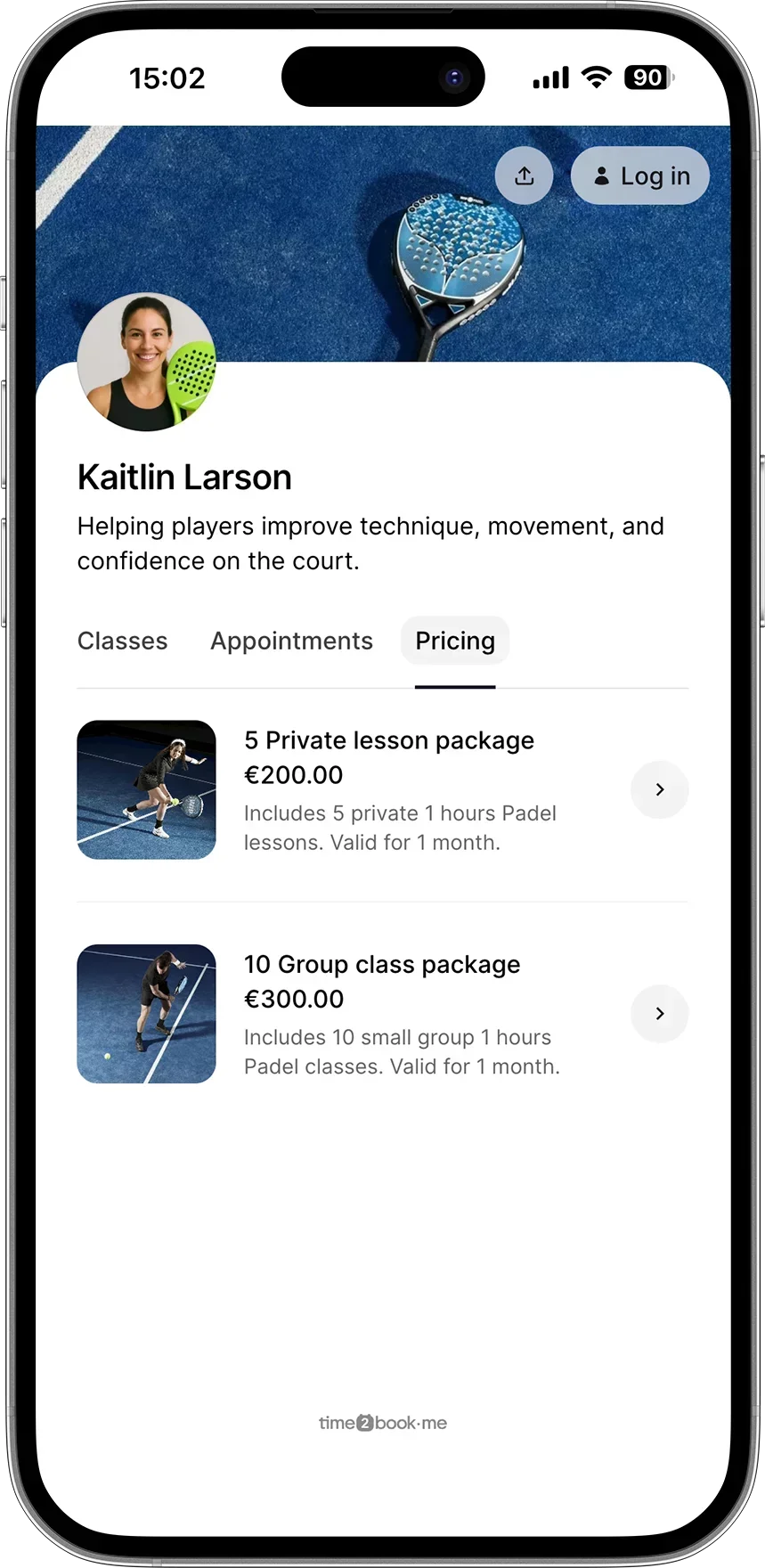 Padel coach payments software