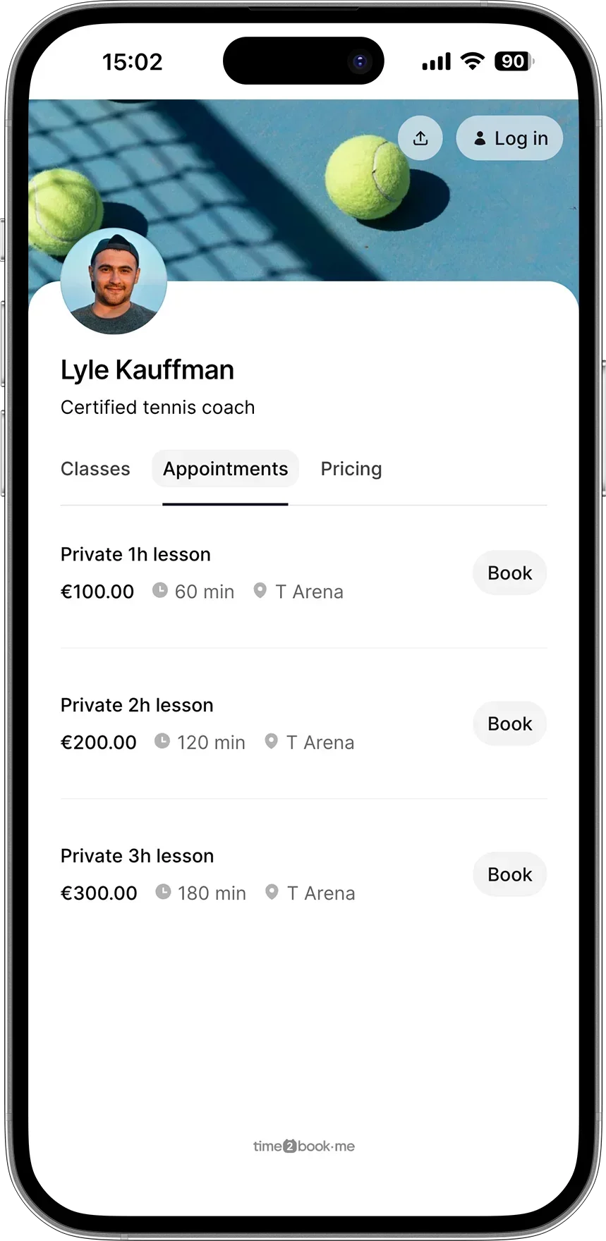 Tennis coach Booking software